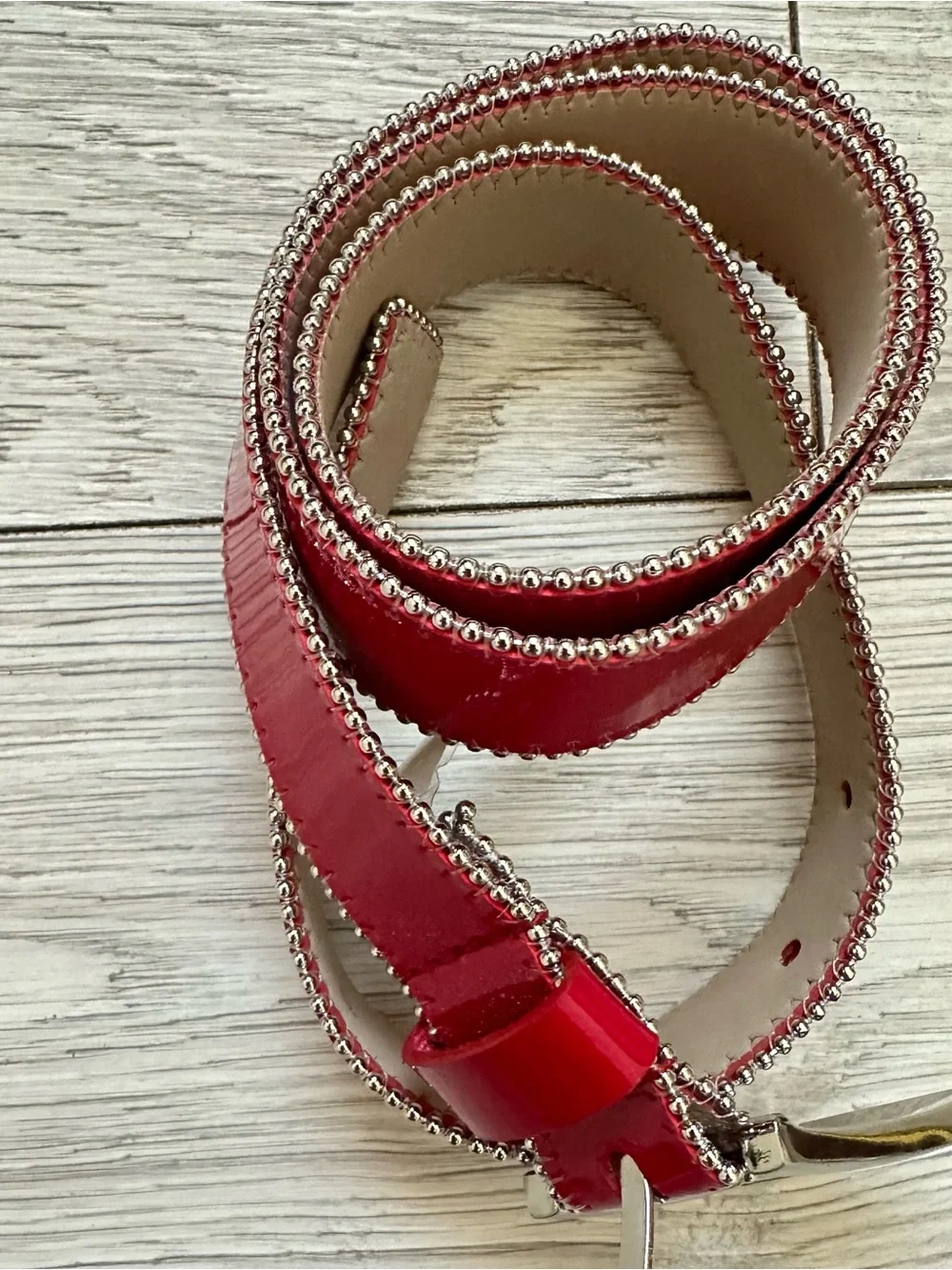 E Women's NWT Calvin Klein Casual red belt size M - Picture 3 of 10